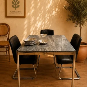 Original USM Haller Tisch – Edle Granit- / Natursteinplatte